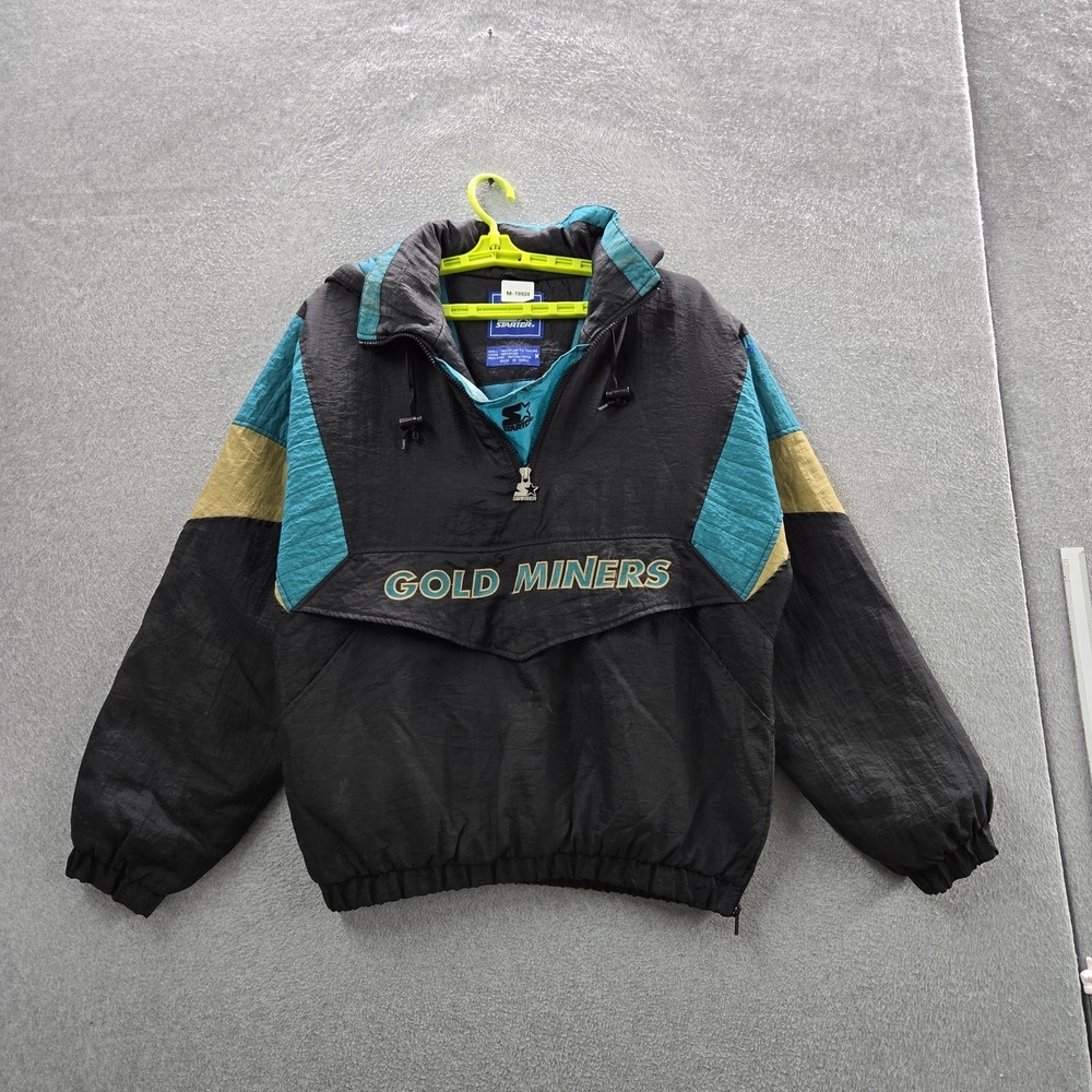 VINTAGE Sacramento Gold Miners‎ Men Jacket M Black Embroidered Colorblock 90s